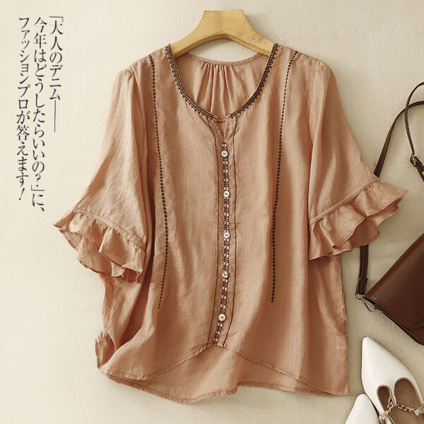 Women's Loose Slimming Versatile Embroidered Top