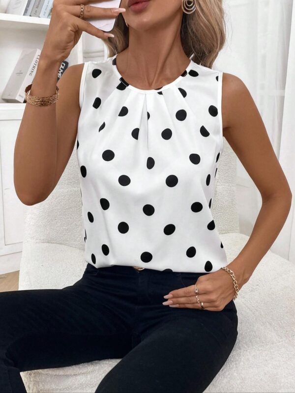 Women's Round-Neck Printed Sleeveless Top