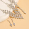 Diamond-shaped Jewelry Necklace Bracelet Earrings For Women
