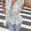 Elastic-waist Casual A-line Skirt Top