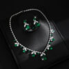 Colorful Intricately Crafted Zircon Necklace And Earrings Jewelry Set