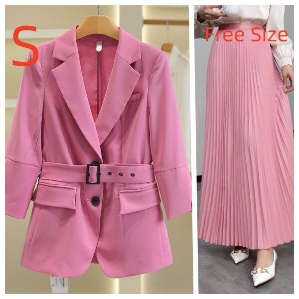 0f61c938-45df-4730-ac38-43be353d8182.jpg Solid-color Three-quarter-sleeve Casual Blazer For Women