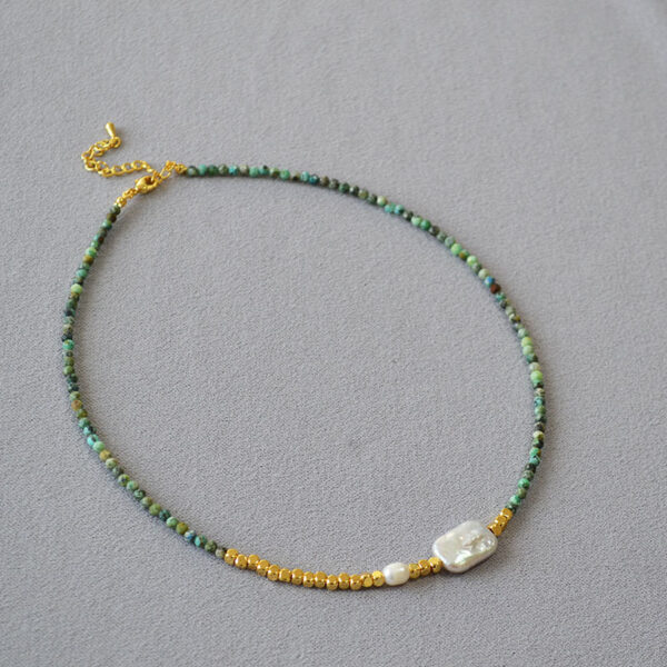 Irregular Geometric Rectangular Baroque Necklace And Bracelet For Women