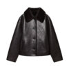 Fashionable And Casual Reversible Faux-leather Jacket For Women