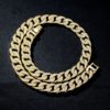 Collier et bracelet en alliage, chaîne à maillons cubains de 13 mm avec boucle à ressort et diamants.