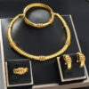 Chinese-style Diamond-studded Ring Bracelet Necklace And Earring Set