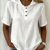 V-neck Solid-color Casual Short-sleeve T-shirt