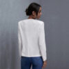 Veste courte décontractée pour femme, couleur unie.