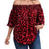 Womens Loose-fit Leopard-print Shirt