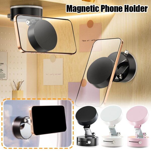Support de téléphone de voiture magnétique pliable à ventouse avec navigation mains libres pour smartphone