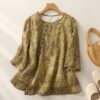 Slimming High-end Intricately Crafted Cotton-linen T-shirt