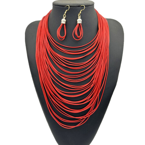 39251dd8-01f8-4c04-927d-d2d62e38b378.jpg Wax Cord Multi-Layer Tassel Necklace Set