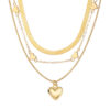 Retro Geometric Heart-Shaped Fashionable Metal Multi-Layer Necklace For Women
