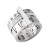 Roman Diamond Bracelet Titanium Steel Necklace Ring Set