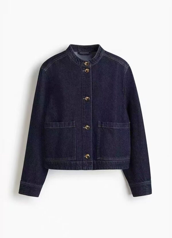 3fa9c21a-813e-42d4-a1b0-b5fed9db0784.jpg Womens Workwear Denim Jacket With A Stand Collar And Designer Details