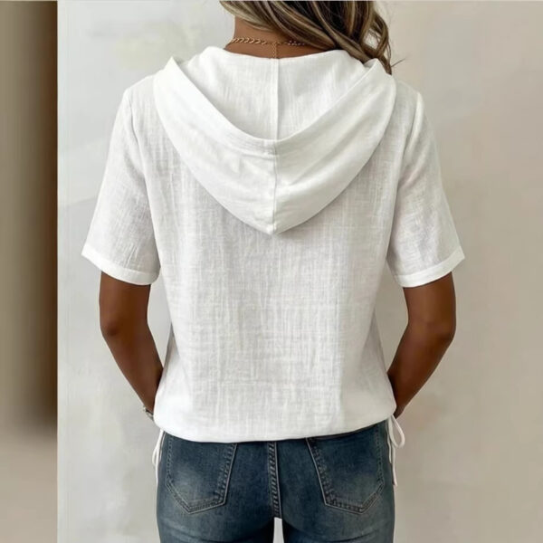 V-neck Solid-color Casual Short-sleeve T-shirt