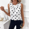 Women's Round-Neck Printed Sleeveless Top