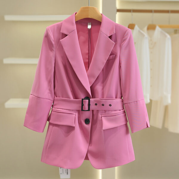 545c096c-7a90-4a70-ba65-761ece820f22.jpg Solid-color Three-quarter-sleeve Casual Blazer For Women