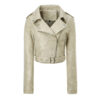 Veste de motard en cuir PU pour femme