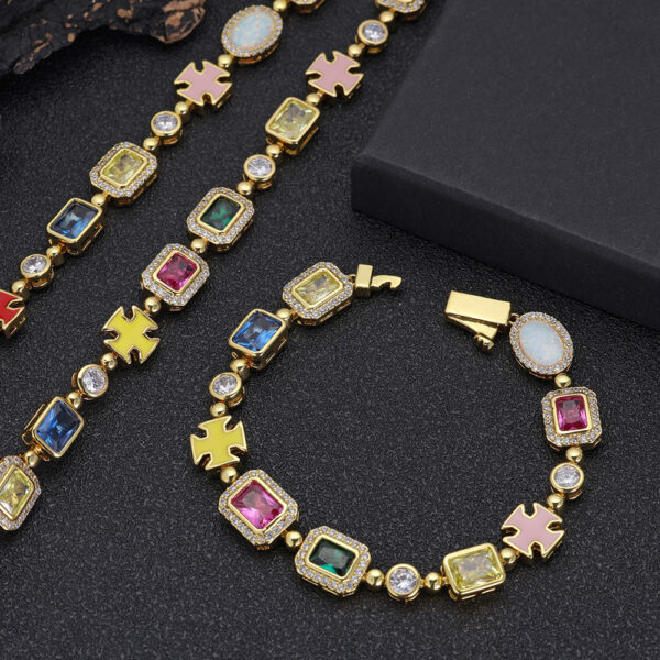 New Hip Hop Color Gemstone Women's Necklace