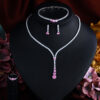 French-style Minimalist Luxury Zircon Necklace Earrings Bracelet And Ring Set 4-piece Set