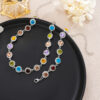 Fashionable Colorful Zircon Bracelet And Necklace Set