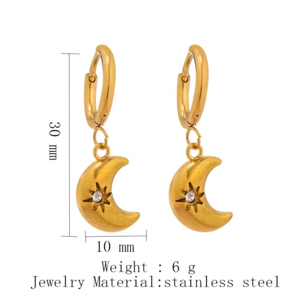 Stainless Steel Inlaid Rhinestone Series Pendant Necklace Earring Set