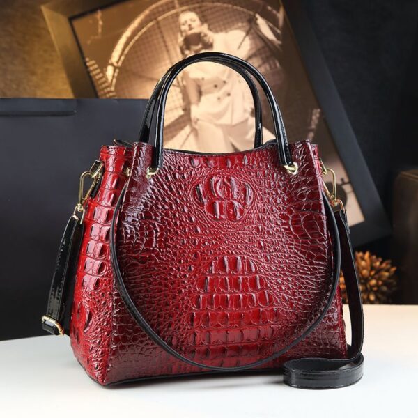 60115593-efaa-4b08-b64f-a31b7b84df89.jpg Stylish Textured And Colorful Crocodile-Print Womens Shoulder Bag