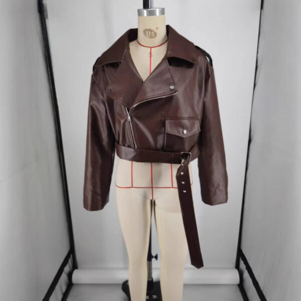 62519814-8dbe-48db-9386-556abb930de8.jpg Turn-down Collar Short Laced Brown Leather Jacket