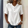 V-neck Solid-color Casual Short-sleeve T-shirt