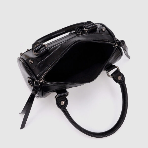 Fashionable Studded Large-capacity Pillow Racing Bowling Biker-inspired Tote And Shoulder Bag