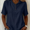 V-neck Solid-color Casual Short-sleeve T-shirt