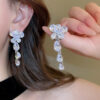 757ac6b4-f2a4-45f5-a1ce-da246e056a9d.jpg Silver Needle Zircon Butterfly Tassel Earrings And Necklace Set
