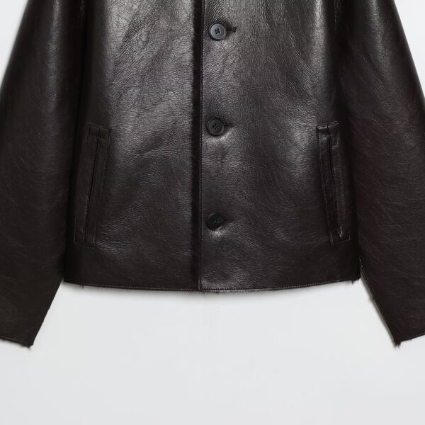 Fashionable And Casual Reversible Faux-leather Jacket For Women