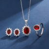 Necklace Set Ring Earrings And Pendant For Women