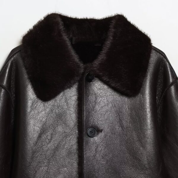 Fashionable And Casual Reversible Faux-leather Jacket For Women