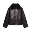 Fashionable And Casual Reversible Faux-leather Jacket For Women