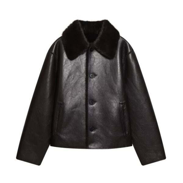 Fashionable And Casual Reversible Faux-leather Jacket For Women