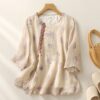 Slimming High-end Intricately Crafted Cotton-linen T-shirt