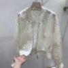 Veste d'été chic brodée de perles, protection solaire