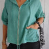 Hooded Drawstring Cotton-linen Long-sleeve Loose Casual