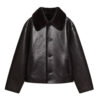 Fashionable And Casual Reversible Faux-leather Jacket For Women