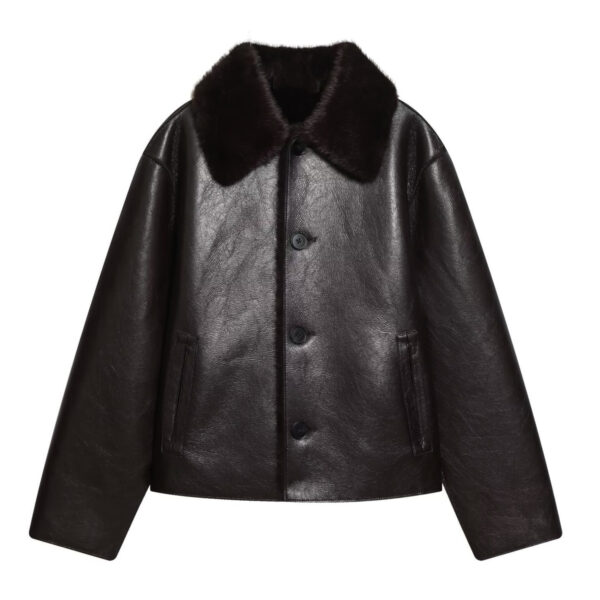 Fashionable And Casual Reversible Faux-leather Jacket For Women