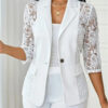 9a3541ec-28f3-4a0f-8db7-3a3ed4255f95.jpg Lightweight Halflacepatched Singlebreasted Blazer Top
