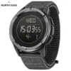 Montre-bracelet numérique pour homme NORTH EDGE ALPS en fibre de carbone, résistante aux chocs, de type militaire, ultra-légère, avec boussole et étanche jusqu'à 50 m de profondeur.