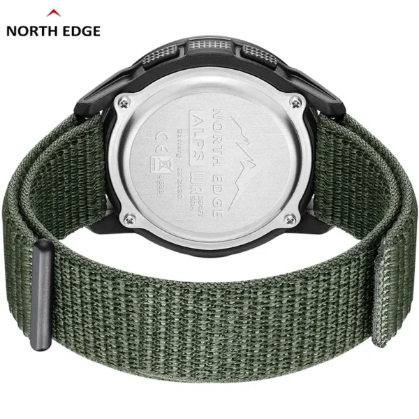 Montre-bracelet numérique pour homme NORTH EDGE ALPS en fibre de carbone, résistante aux chocs, de type militaire, ultra-légère, avec boussole et étanche jusqu'à 50 m de profondeur.
