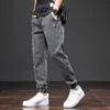 Jeans cargo noir et bleu printemps été homme streetwear pantalon de jogging en denim pantalon harem ample grande taille
