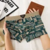 Boxer homme style ethnique rétro, slip confortable à imprimé vintage, sous-vêtement élastique, short taille mi-haute.