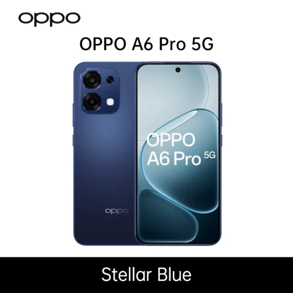 OPPO A6 Pro 5G (version UE) : smartphone 8 Go + 256 Go, batterie 6 500 mAh, processeur MTK Dimensity 6300, écran AMOLED, appareil photo principal IA 50 MP, étanchéité IP69