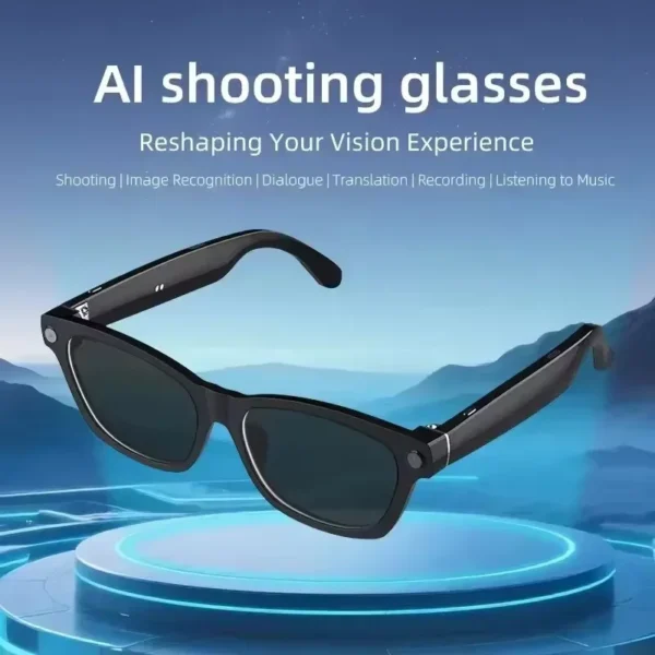 Lunettes intelligentes Lenovo AI 800W avec caméra 4K HD, traduction en temps réel, appels, enregistrement musical, idéales pour les voyages et les activités de plein air Nouveauté